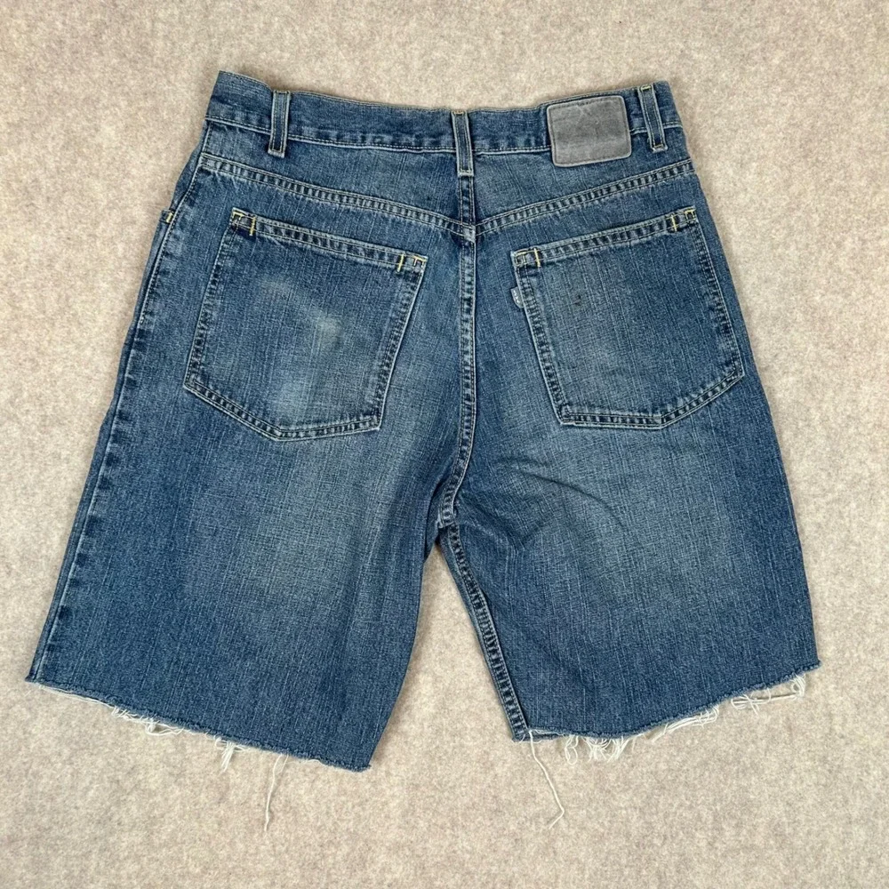 Levi's SilverTab‎ Shorts Mens W30 Blue Low Loose Raw Cut Off Denim 90s Skater